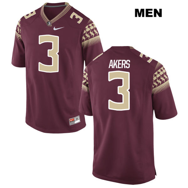 Men's NCAA Nike Florida State Seminoles #3 Cam Akers College Red Stitched Authentic Football Jersey WTP6069PG